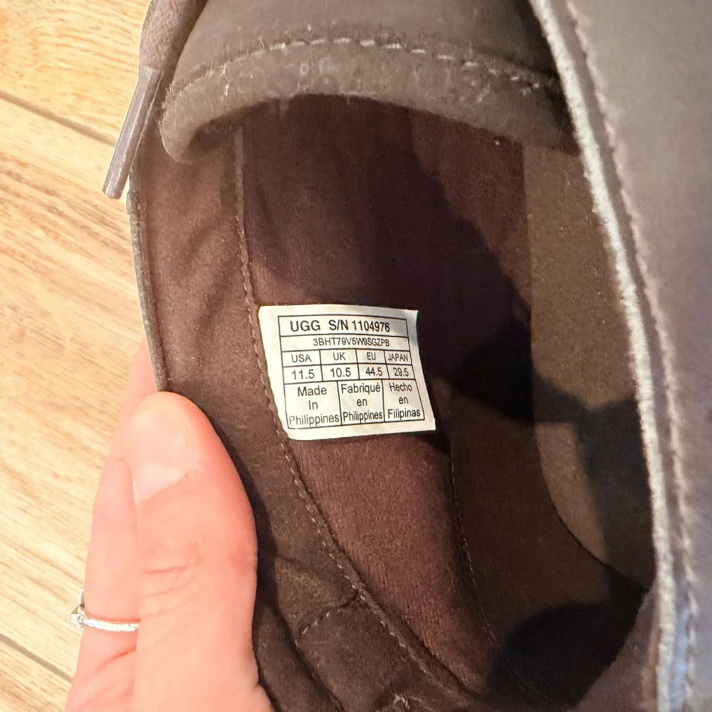 UGG Men’s Brown Leather Treadlite Chukka Boots with Light Tan Sole